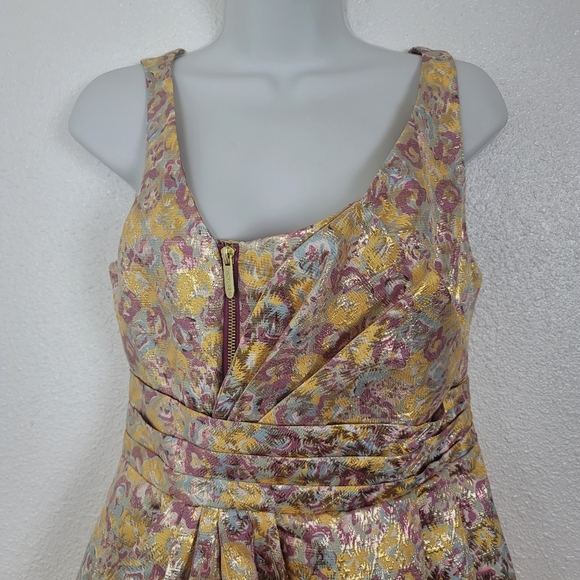 Zac Posen Target Gold Brocade Cocktail Party Dress Pockets Womens 8 NWT - Picture 6 of 14